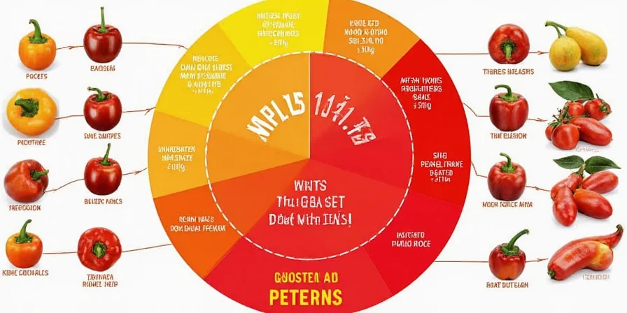 Scoville Scale Chart showing popular chilies and their SHU ratings
