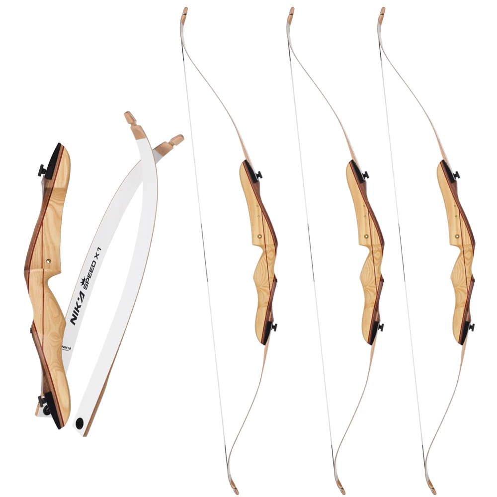 

NIKA Archery Wooden Recurve Bow For Beginner Shooting with wood limbs