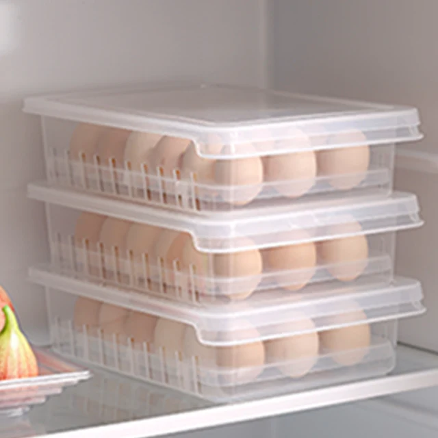 

SHIMOYAMA Plastic Eggs Storage Case Holder Box for Fridge Freezer 16 Eggs Container Boxes, Transparent