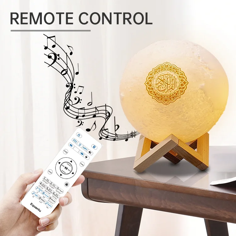 
Islamic Mini Portable Gift led quran speaker APP Control 8GB touch rechargeable light moon lamp quran speaker 
