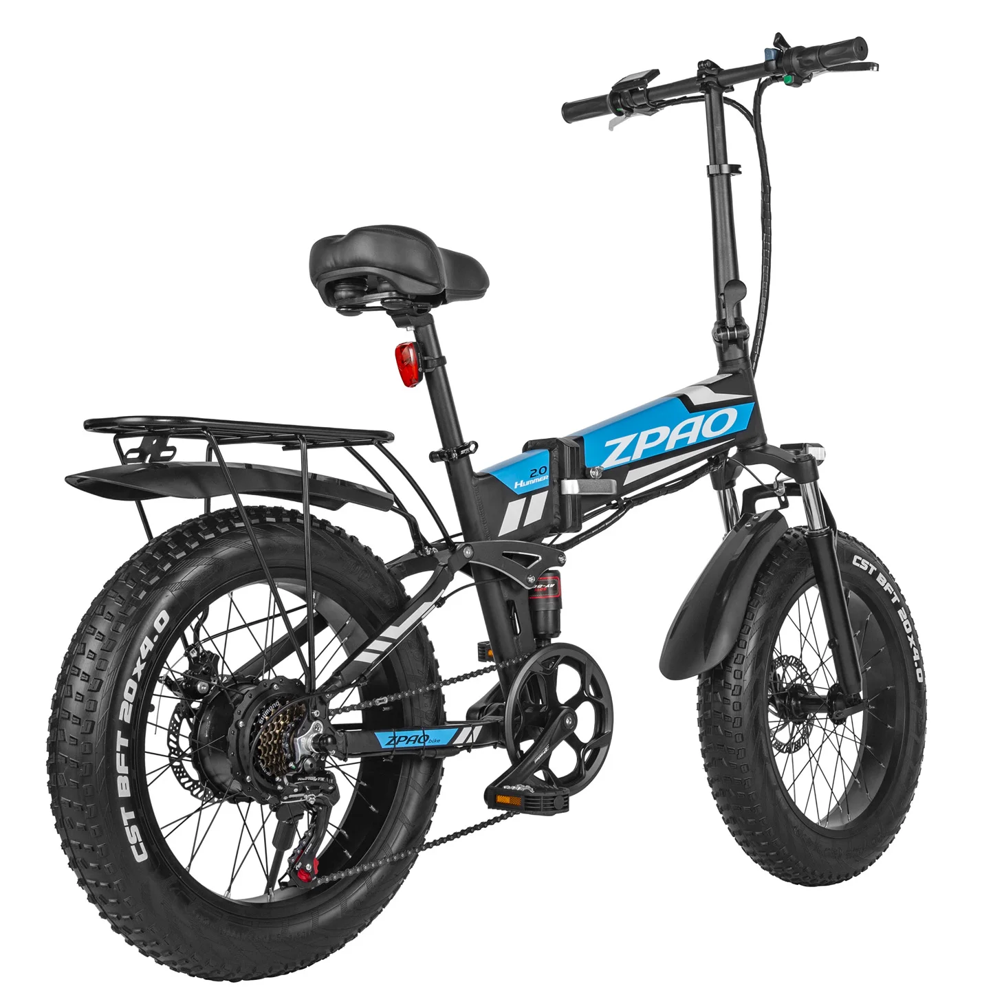 

Super Electric Bike 20 Inch Fat Electric Bicycle 48V 500W Motor Aluminium Alloy Frame 7 Speed, Blue