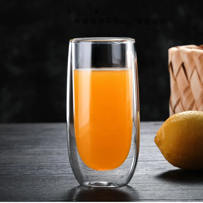 
Manufacturer heat resistant high borosilicate double wall glass mugs 