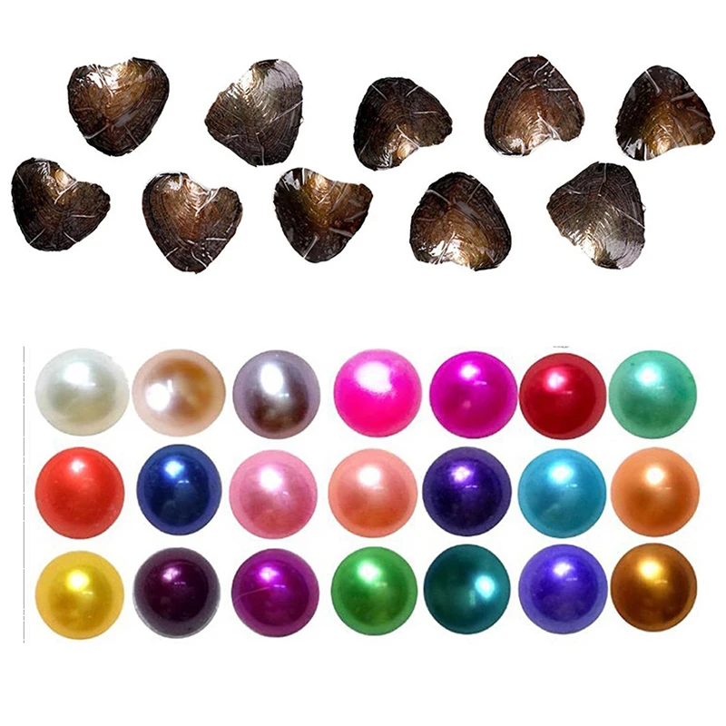 

XINNA 2021 DIY Akoya pearl oyster 6-7mm round Pearl Mixed Colors Love Wish Freshwater Pearl Oyster Shell Gifts wholesale