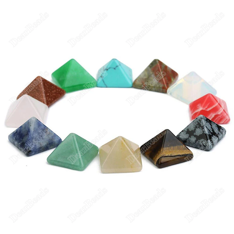 New Bulk Natural Gemstone Pyramid Shape  Mix-colors Geometry Shape for Decoration Jewelry Making