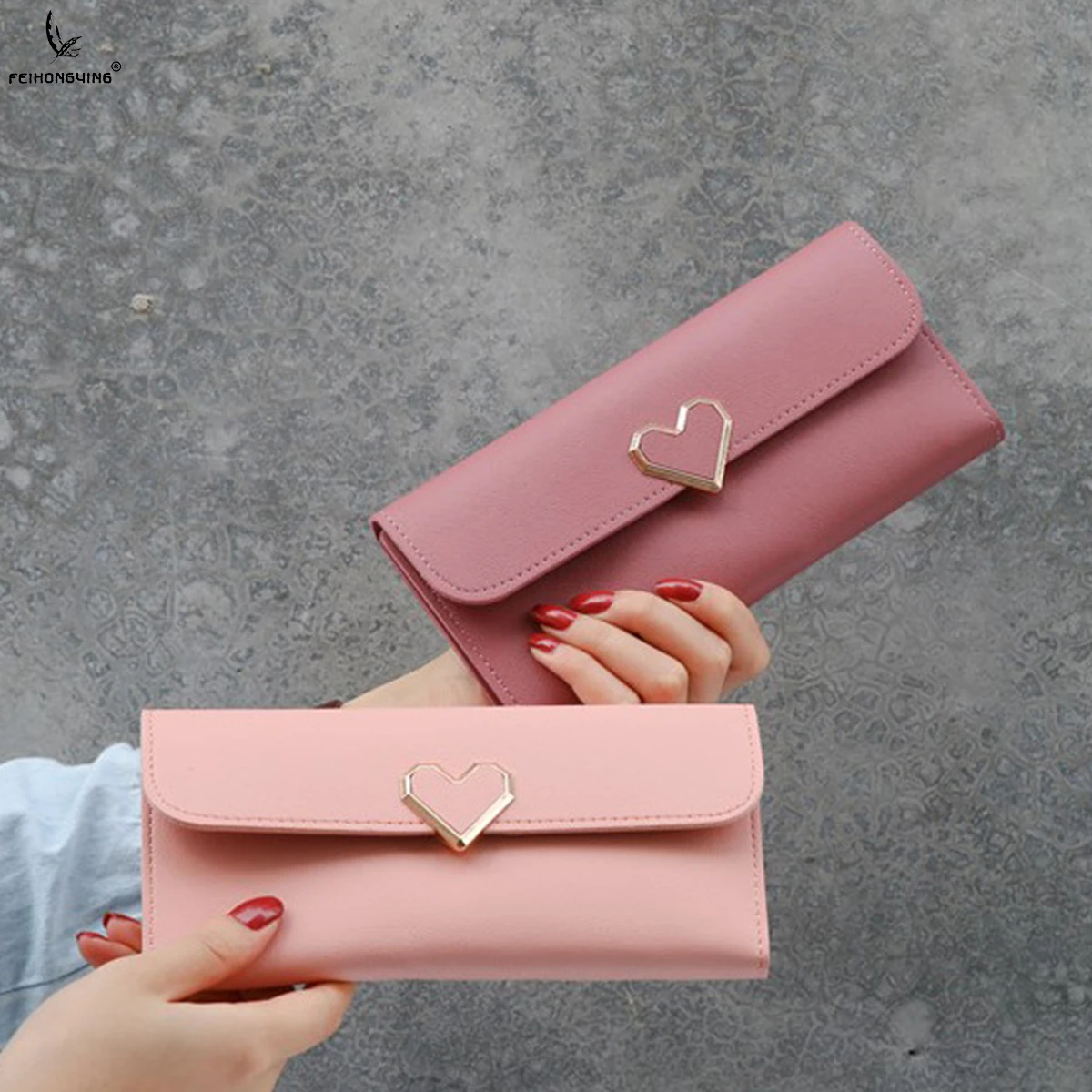 

Feihongying 2021 New Elegant Fashion Simplicity Korean Style Purses Purse Ladies Wallets Casual Wallet