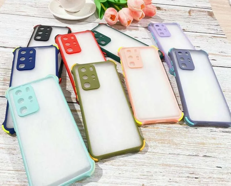 

Transparent Smart Custom Shockproof Colorful Key Airbag Skin Feeling Matte 2in1 PC TPU Phone Cover Case For Huawei P30 Pro