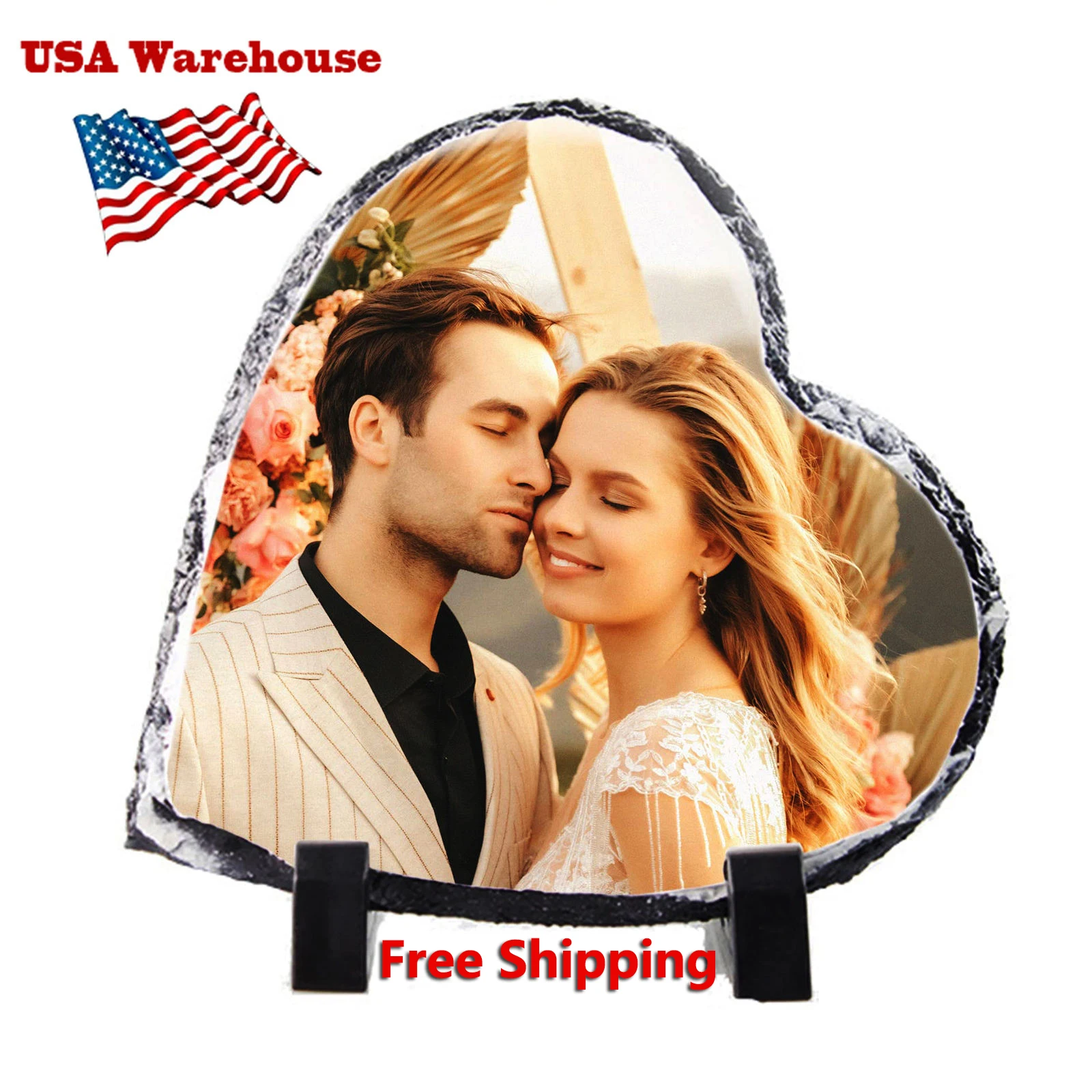 

Wholesale Sublimation Slate Blanks Usa Warehouse Photo Frame Rock coaster Plaque Round Square Rectangle Make It To Your Size