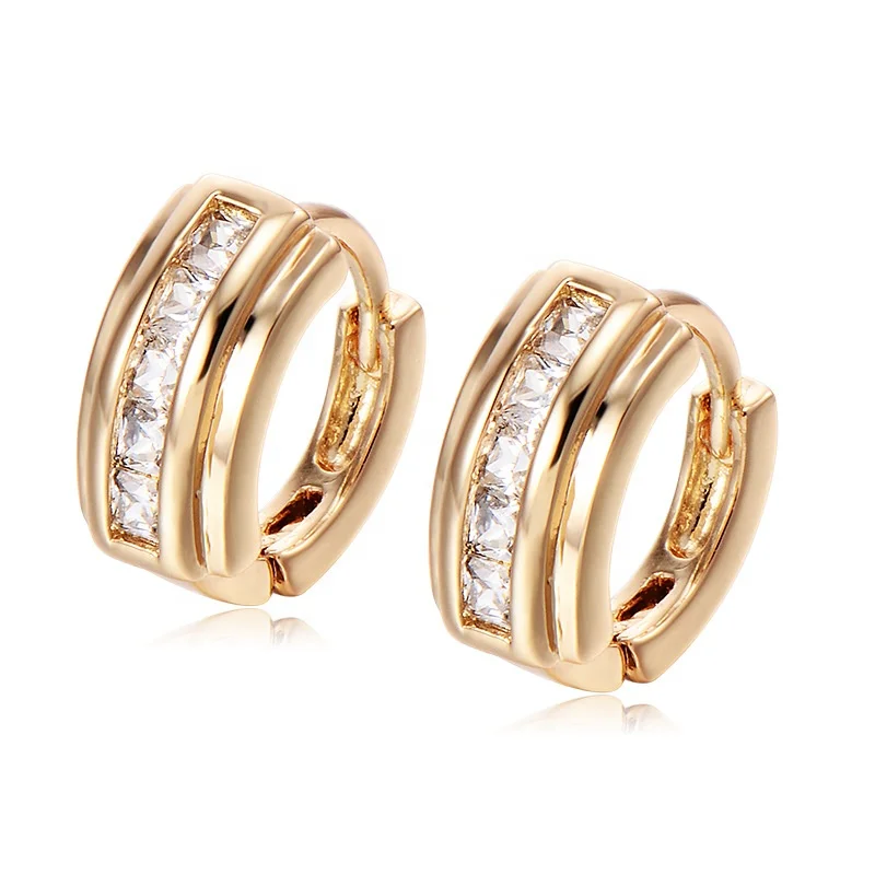 

SUNRAIN Amazon Hot Selling gold plated hoop earrings 18k gold plated zircon earring jewelry