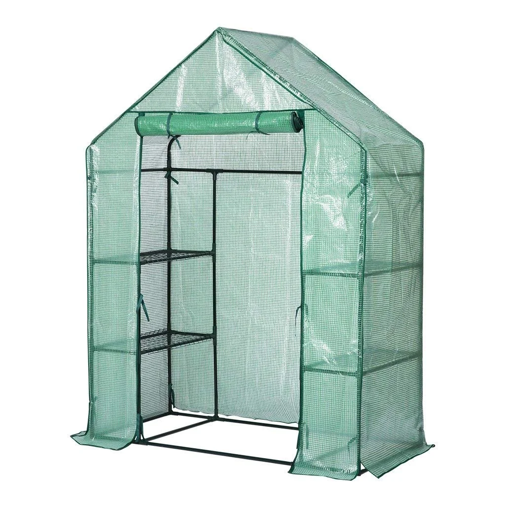 

greenhouse with 4 wire shelves UV resistant PE mesh cover 155x70x200cm, Clear