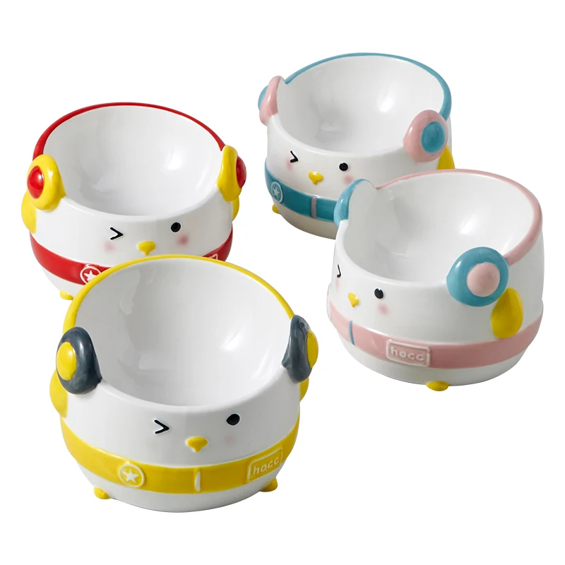 

Anti-drop and durable ceramic pet bowl new style penguin-shaped dog bowl anti-overturning cat bowl
