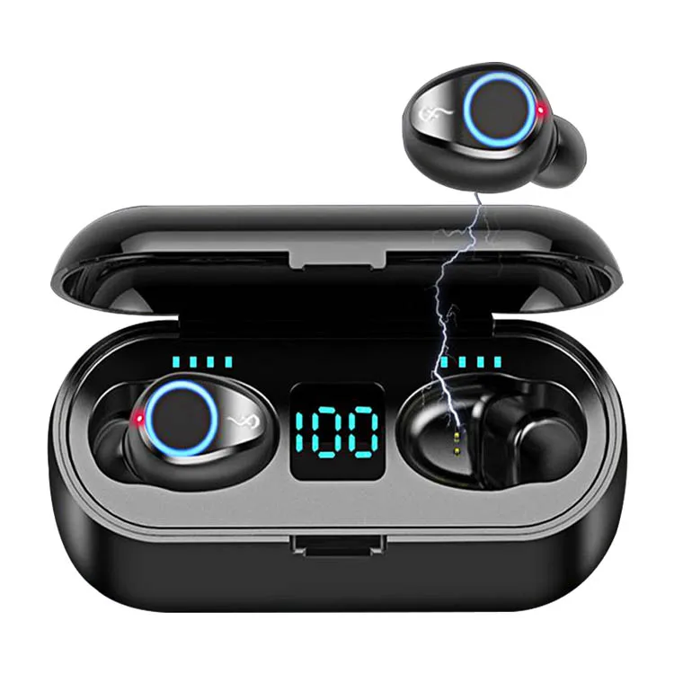 

F9 TWS Wireless Earbuds BT5.0 True Wireless Headset Touch Control LED Display Noise Cancelling blue tooth Earbuds Headphone