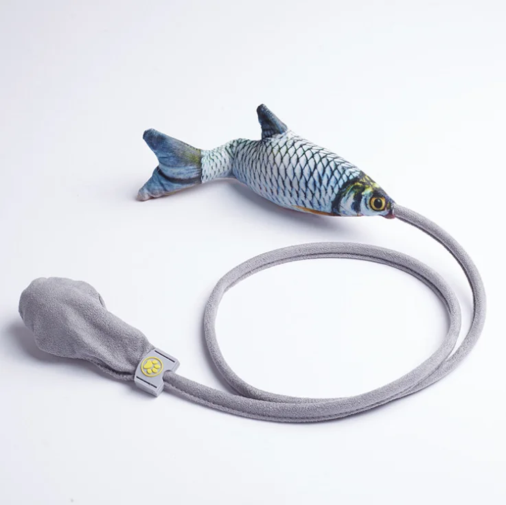 

2021 Amazon Hot Selling New Creative Cat Simulation Fish Toy Cat Stick Pet Toy