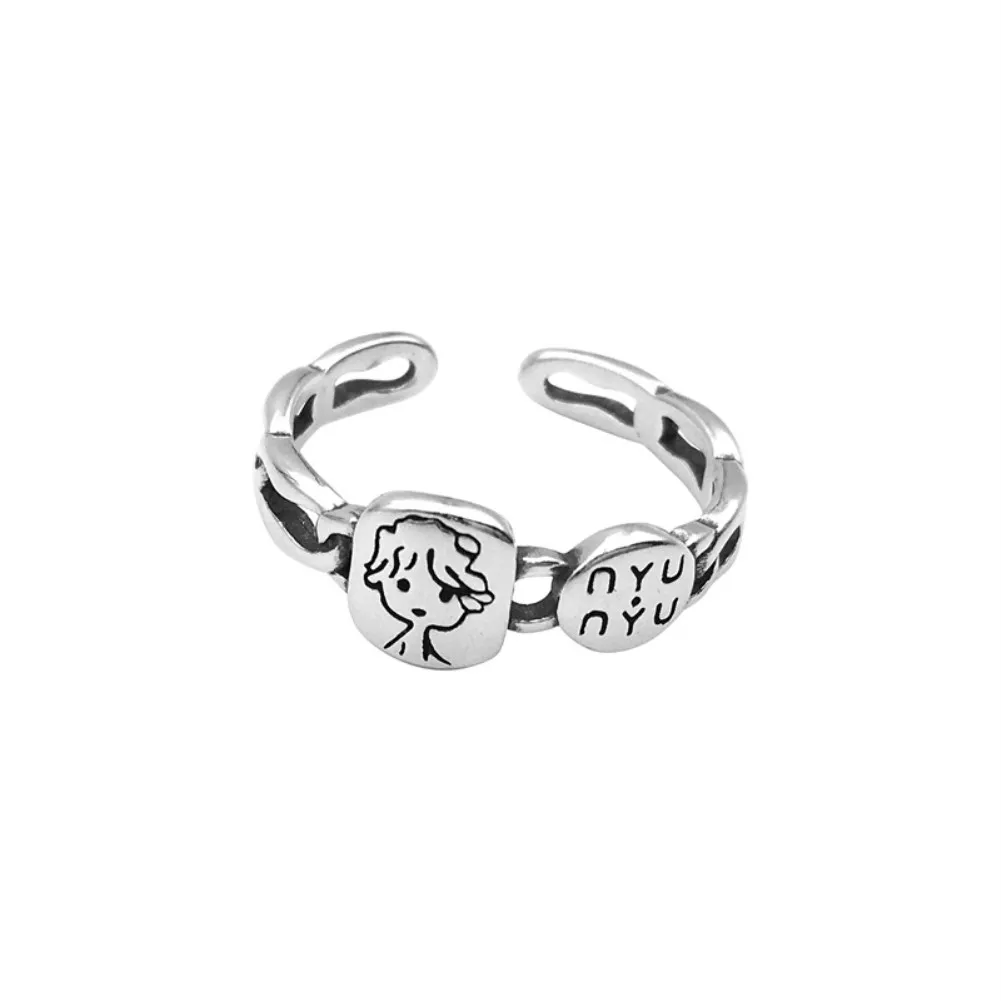 

R284 Classic fashion silver jewlery ring 925 sterling silver adjustable little girl rings