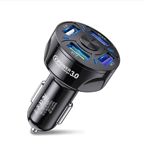 

48W 4 Ports USB Car Charger Fast Phone Charge For iPhone 12 11 Pro X XS XR Max 6 7 8 Plus iPad Xiaomi Samsung Huawei LG