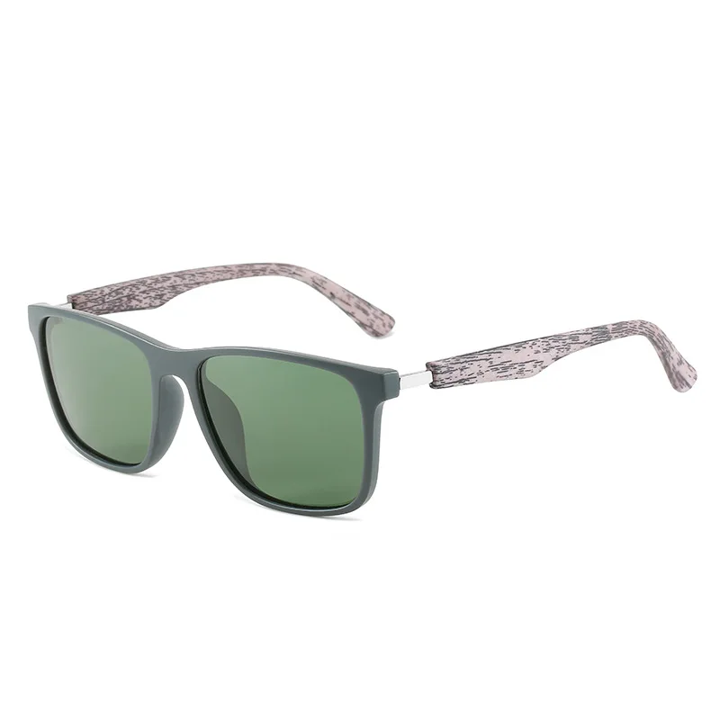 

2022 New arrival men polarized wood grain sunglasses high quality UV400 sports square sunglasses, Mix color or custom colors