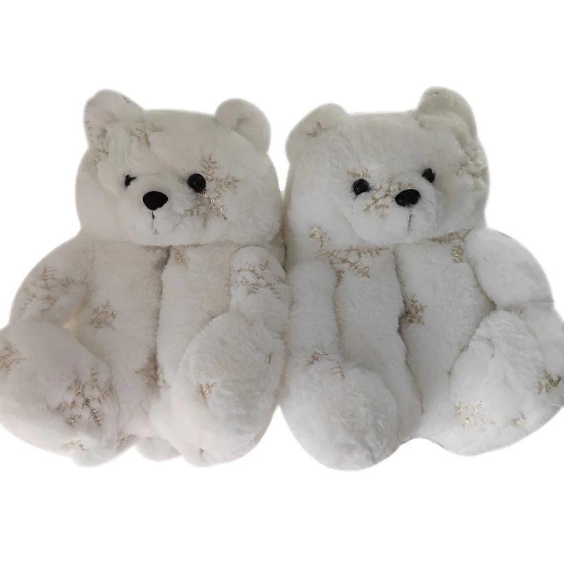 

New design fashion teddy bear slippers christmas gift indoor party teddy bear slippers for women girls, Customized colors