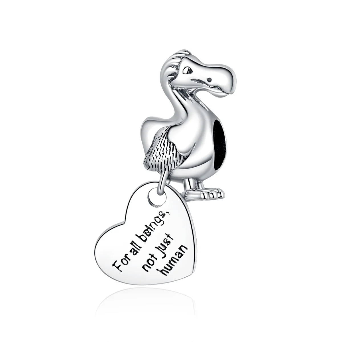 

Dodo with heart pendant animal oxidized 925 sterling silver charm