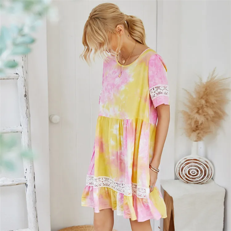 Womens Cotton Tie Dye Printed Short Sleeve Dusters Sleepwear Housecoats House Dress Buy Women Tie Dye House Dress Women Tie Dye Dusters Ladies Tie Dye Sleepwear Product On Alibaba Com