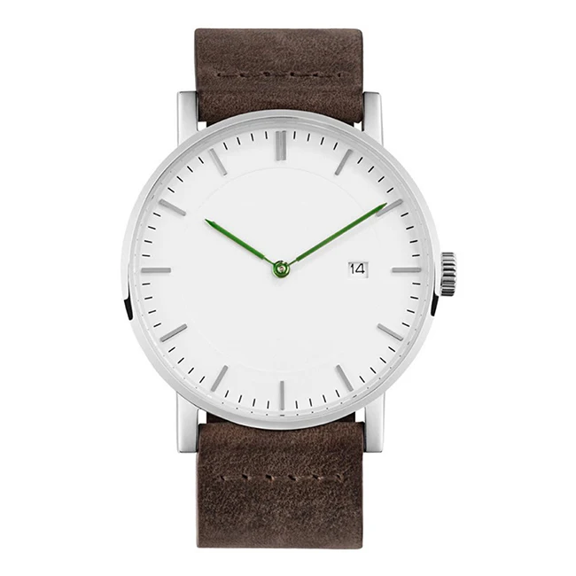 

Popular design leather strap waterproof small quantity wholesale minimalist watch