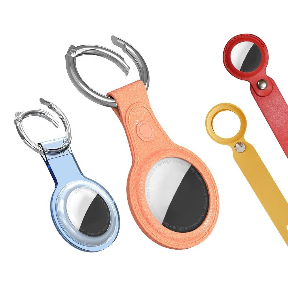

2021 Anti-lost PU Leather Case for Airtag Silicone Tracker Protection Cover Apple Air Tag Cases Anti Lost Hang Keychain Custom, All(oem)