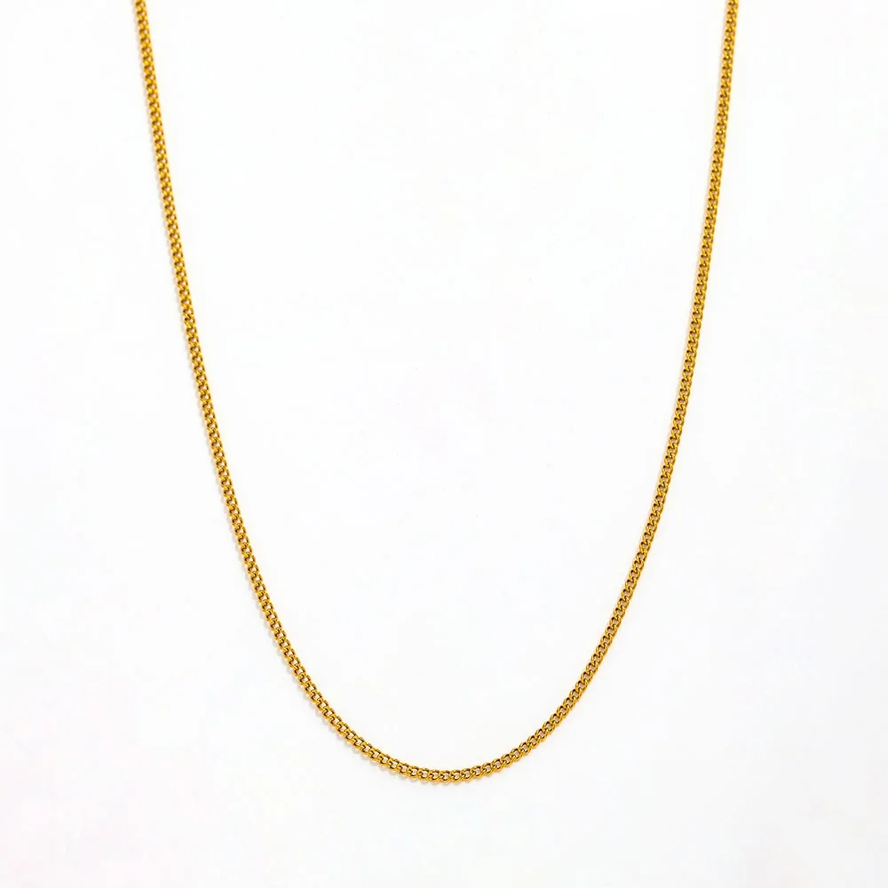 Joolim Jewelry 18K Gold Plated Dainty Curb Chain Choker Charm Necklace Trendy Necklace