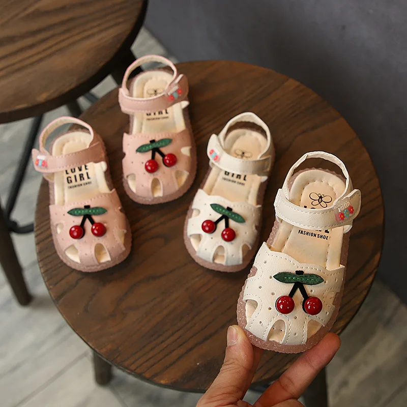 

Hot Sale Children Summer 1-3 Years Old Non-slip Kids Sandal Toddler Soft Beach Shoes Kids, White,pink