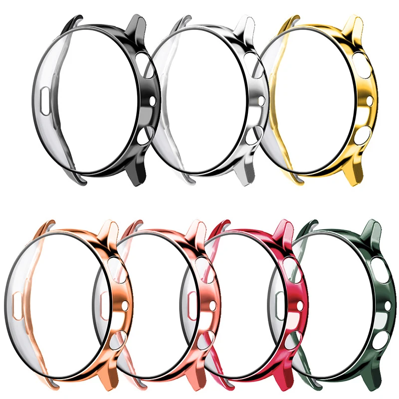 

BOORUI 40mm cover protective case For samsung galaxy watch active 2 44mm case with Tempered glass screen protector, Black, silver, gold, rose gold, rose red, green, red