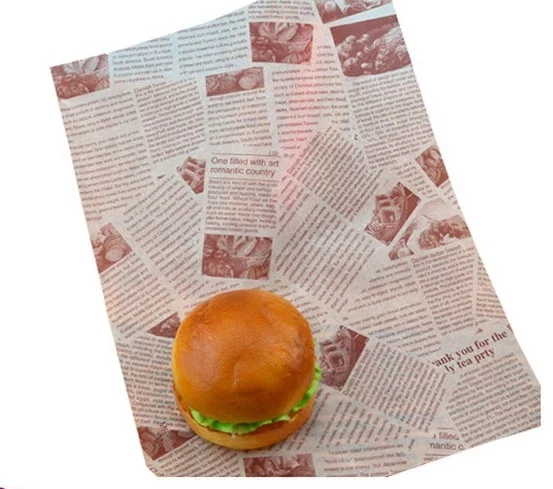 
custom printing wrapping Oilpaper Food Grade burger wrapper greaseproof paper 