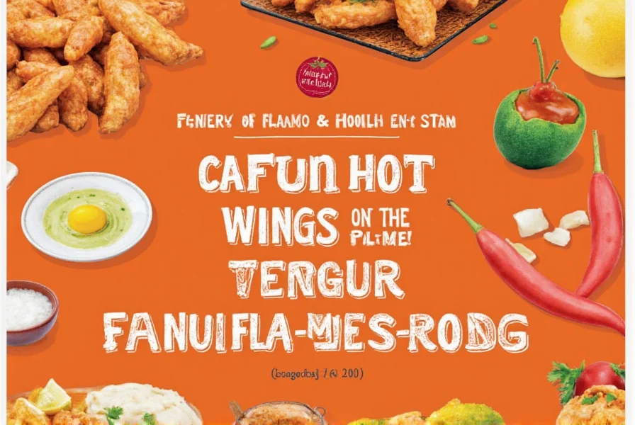 Bowl of cajun hot wings on a wooden table