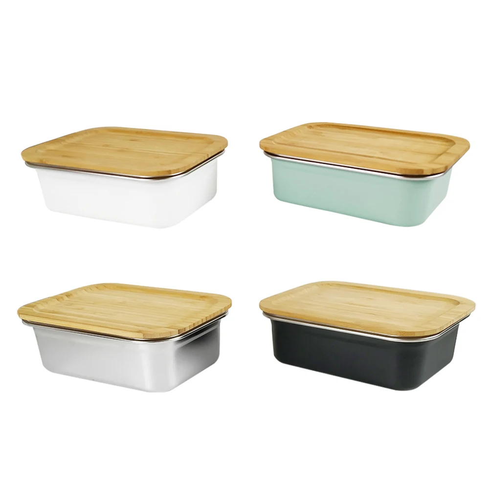 

LIHONG Custom storage boxes with bamboo lid stainless steel lunch box food storage container bento box for kids