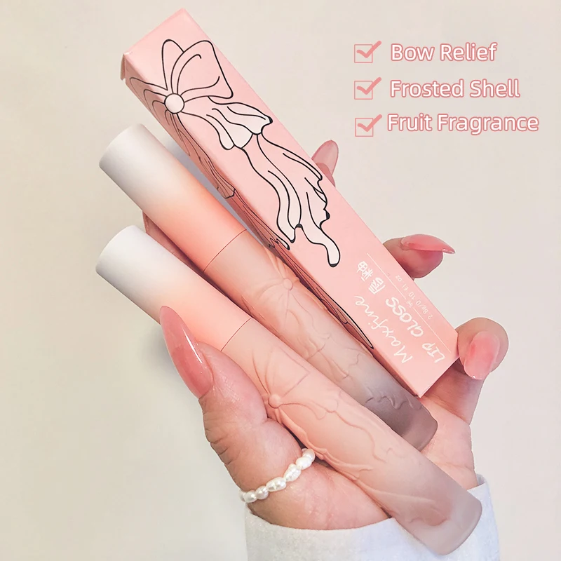 

Wholesale Low MOQ Bow Relief Velvet Foggy Surface High Quality Matte Liquid Lipstick Private Label Lip Gloss Tube