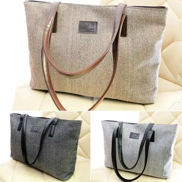 

Women's Handbag Large Capacity Casual Shoulder Bag Tote Bag, Khaki, black, gray