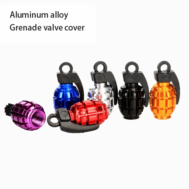 

Personalise Grenade Valve Cap Bike Tires Air Cap Mountain Bike Tires Aluminum Alloy Valve Air Cap, As shown