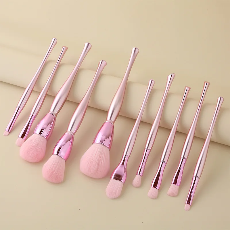 

Pink Green Matt Glossy Makeup Brush 10PCS/Lot Sets Soft Hair Makeup Tool