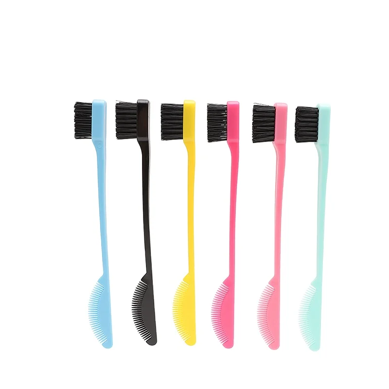 

Double-end Eyebrow Brush And Comb For Eyelash Hair Custom Double Sides Edge Control Brushes Beauty Makeup Tools, Mixed color