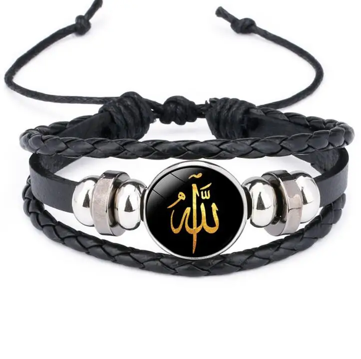 

WIIPU Bohemian Beads men Women handmade vintage Classic Rope multilayered leather bracelet Allah Time Gem Leather Beaded jewelry