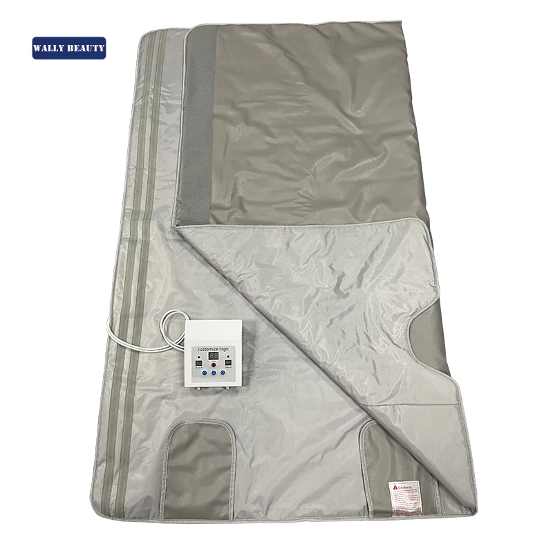 

Wallybeauty customized logo 2 zones body slimming & detox portable heated sauna blanket, Optional