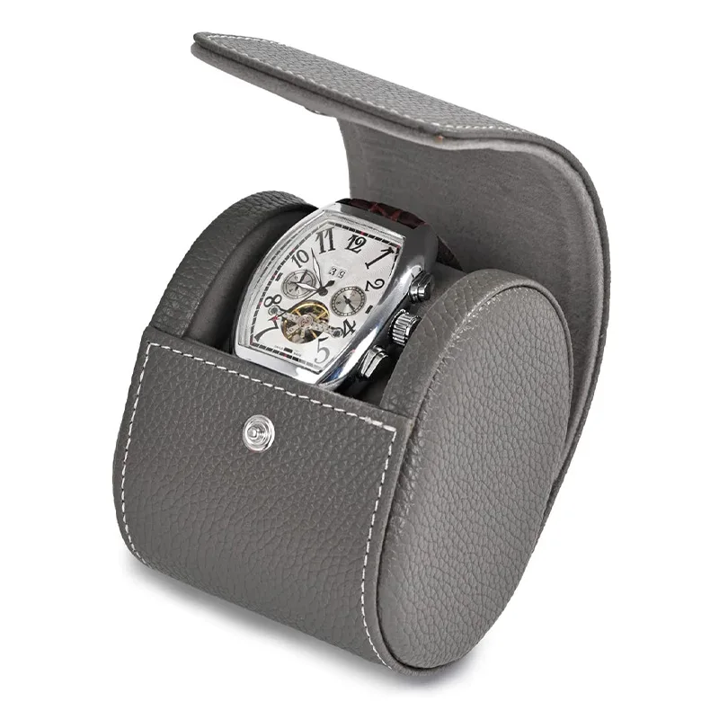 

Aimgal wholesale single pack MINI leather convenient watch roll travel storage case logo customization