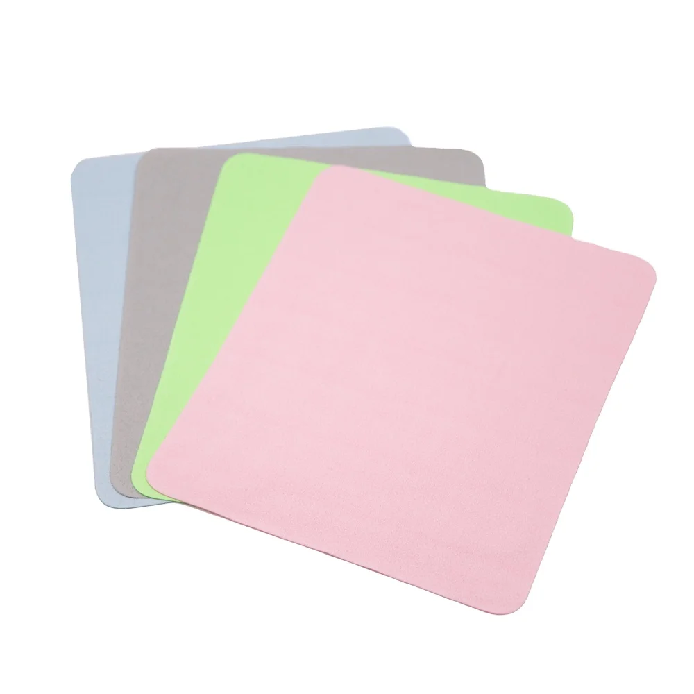 

Hot selling 15*18cm microfiber lens cleaning cloth branded for glasses, Green;gray;pink;blue