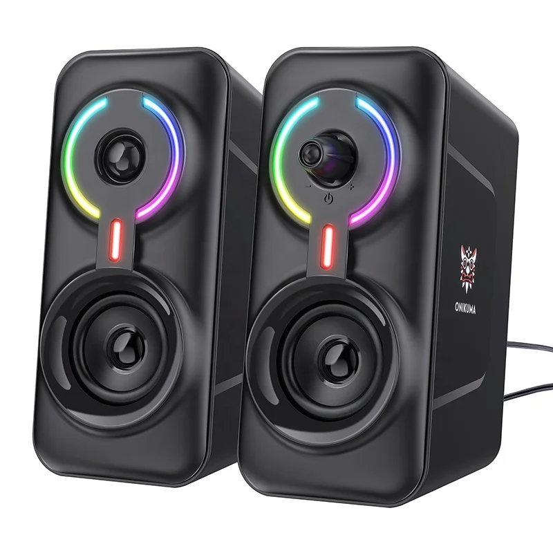 

ONIKUMA L6 3.5mm AUX Double Bass Game Speaker Surround Home Theater Gaming Speaker For PC, Black