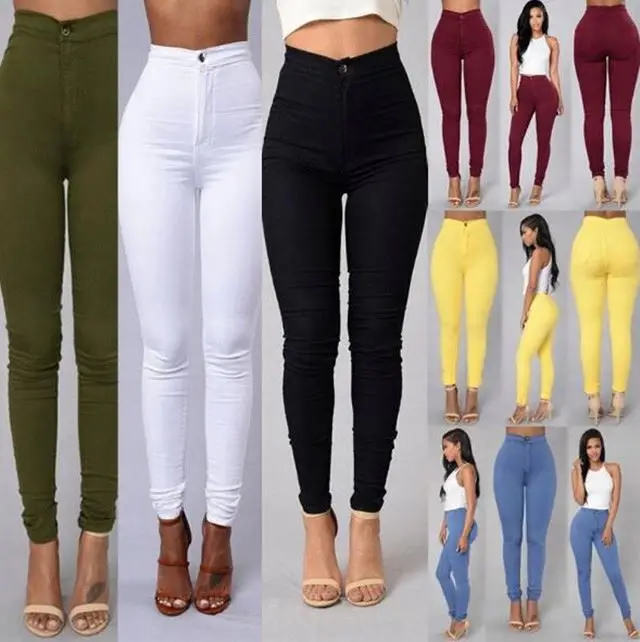

Popular Summer Women Pants Jeans Plus Size S-3xl Candy Colored Skinny Leggings Stretch Pencil Pants Female Summer Trousers