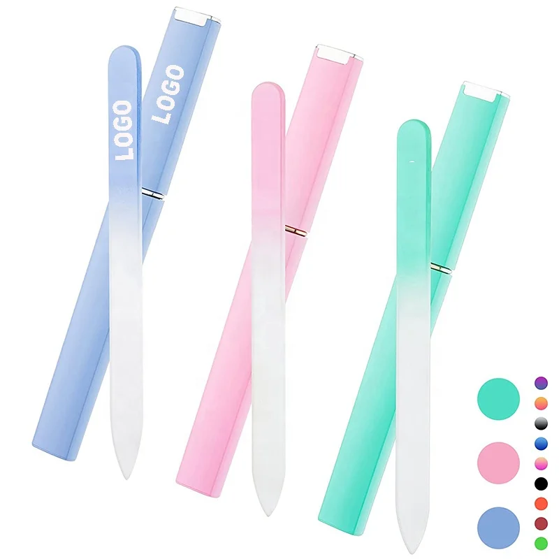 

Professional Manicure Nail Care Tool Portable Glass Fingernail File for Natural Nail Crystal Glass Nail File with Case