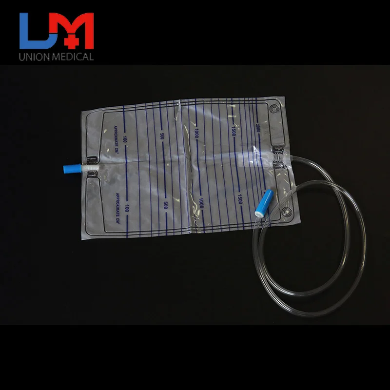 Hot sale China manufacturer largest size urine drainage bags with push-pull valve