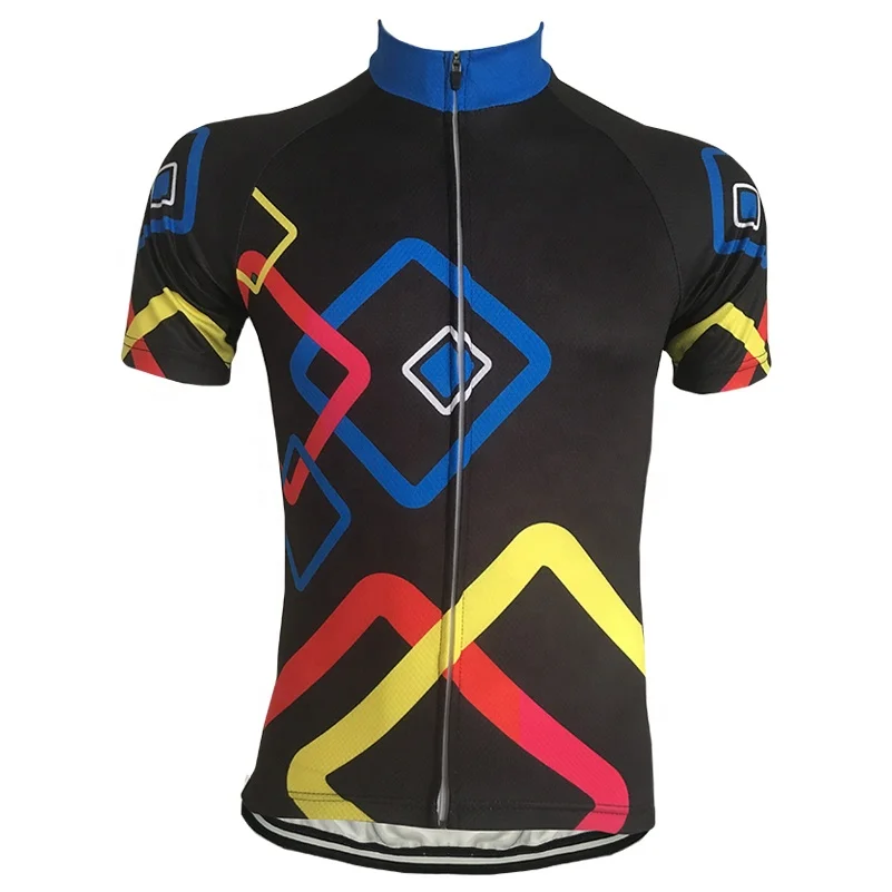 

HIRBGOD HI329 Popular Cycle Jersey Men Cycling Jersey Short Sleeve Bike Jersey Black Square Cycling Wear