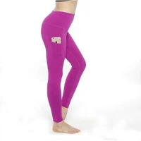 

Hot new retail products solid color yoga leggings with custom logo pocket