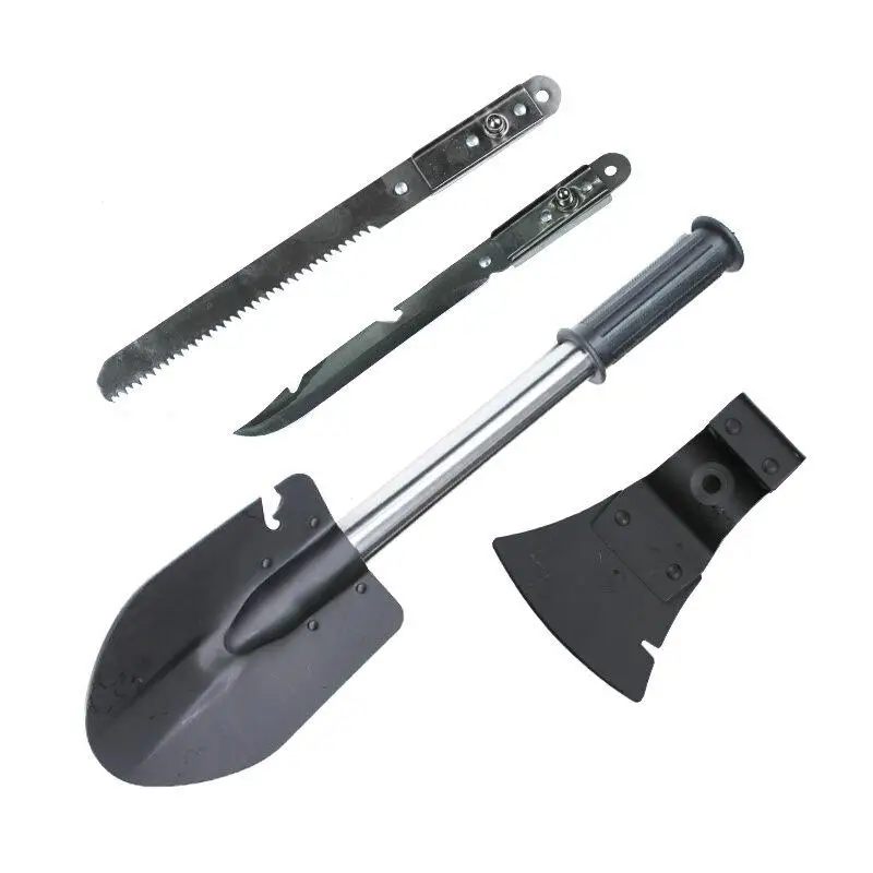 

Saw Travel Garden Camping Tools High-carbon teel SFour in One Folding Multifunctional Shovel Camping Axe Blade Outdoor Folding, As photo