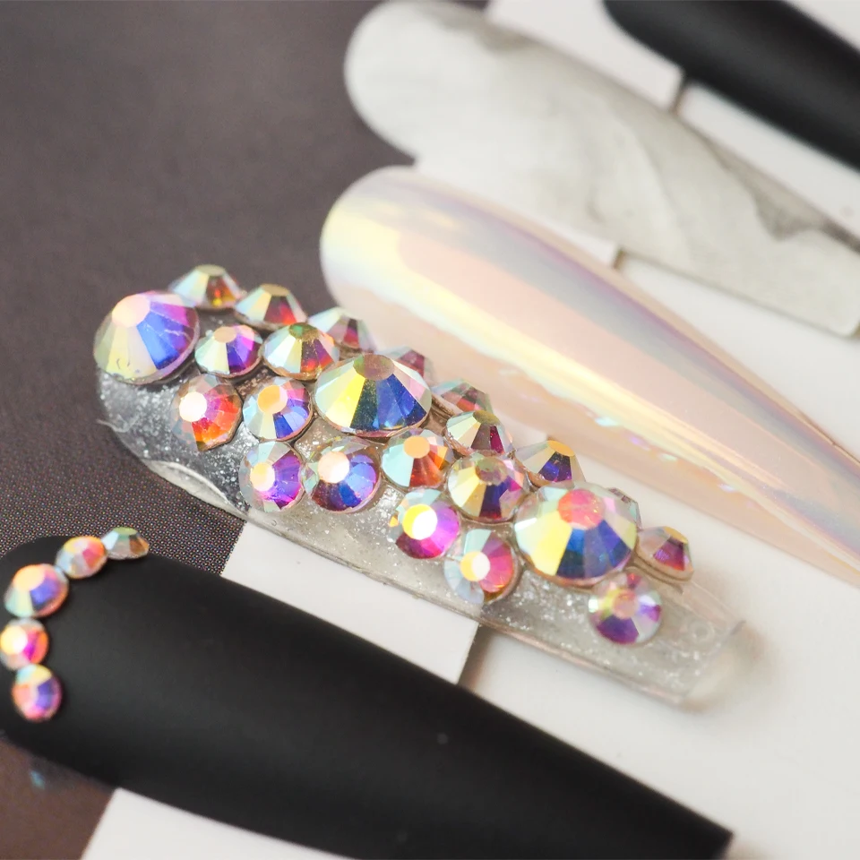 

Top-quality rhinestone long luxury press on nail DIY at home luxury fake nails with drawer box, Multi colors for choosing