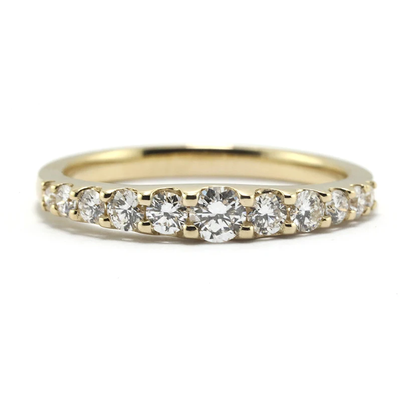 

Half eternity 18K gold round 0.5 ct lab grown melee diamond ring, As you want