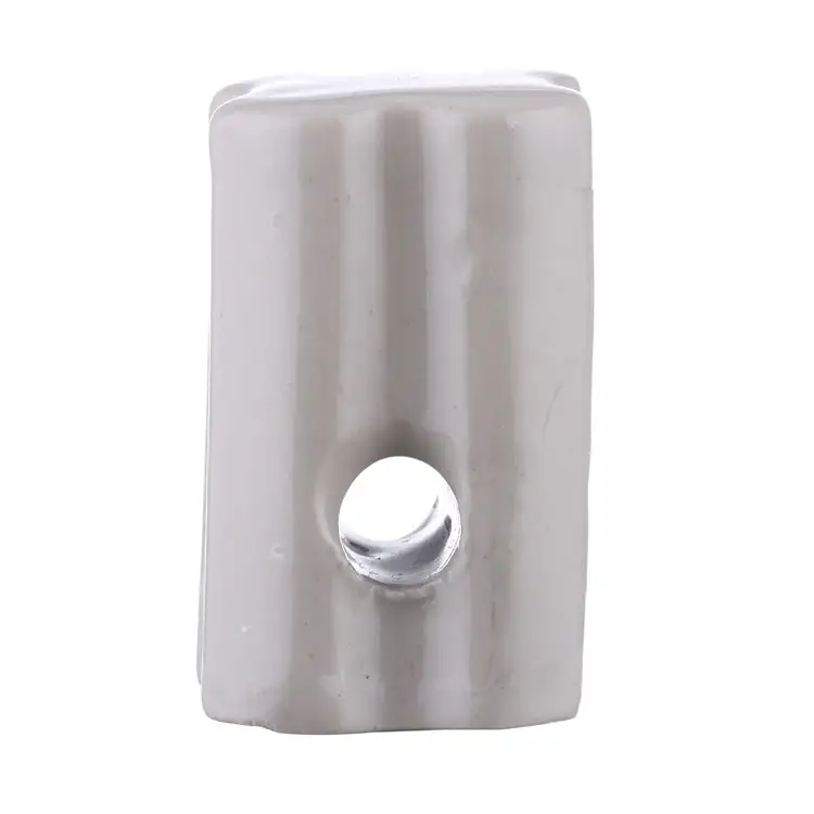 

INS093 Bull Nose End Strain Electric Fence Insulators 110 KV Post Insulator Porcelain Bobbin Insulator, White or customized