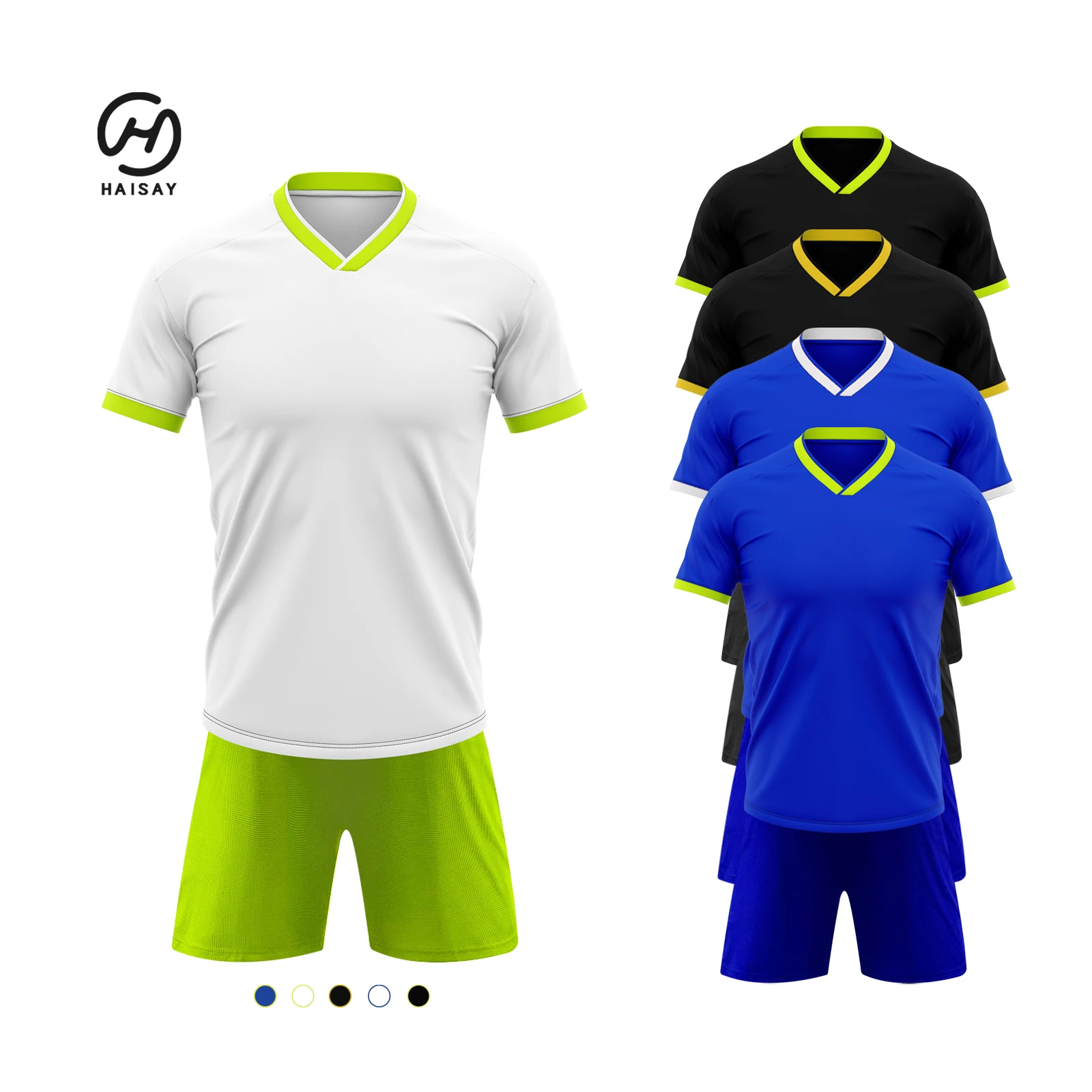 

2022 Custom Thailand Soccer Jersey Full Cheap Football Uniform Set Sublimated Breathable Quick Drying Men Soccer Wear Uniform